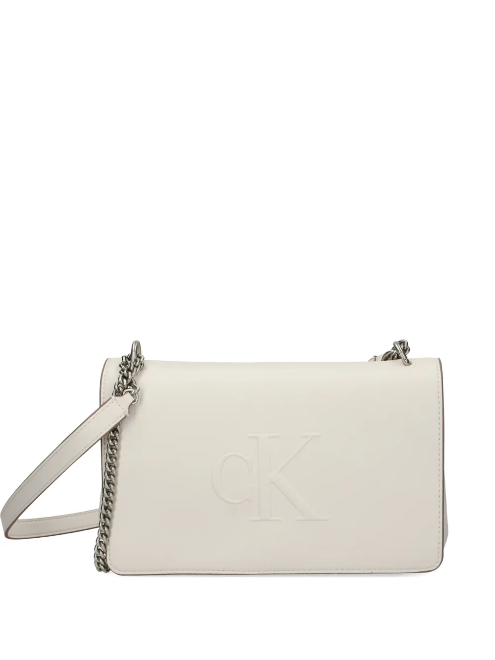 Calvin Klein Chain-link Cross Body Bag In White