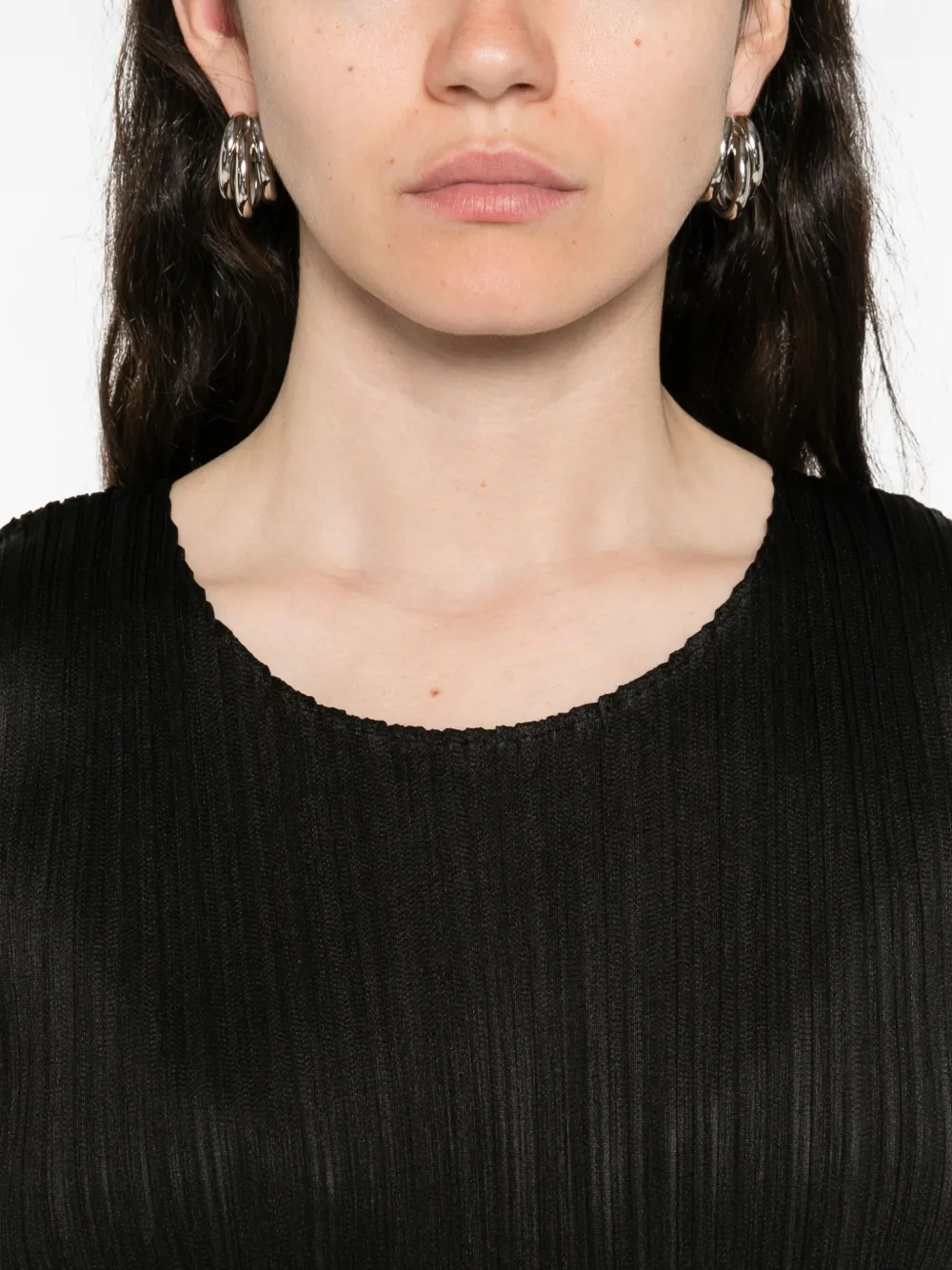 Issey Miyake Sleeveless Tank Top In Black