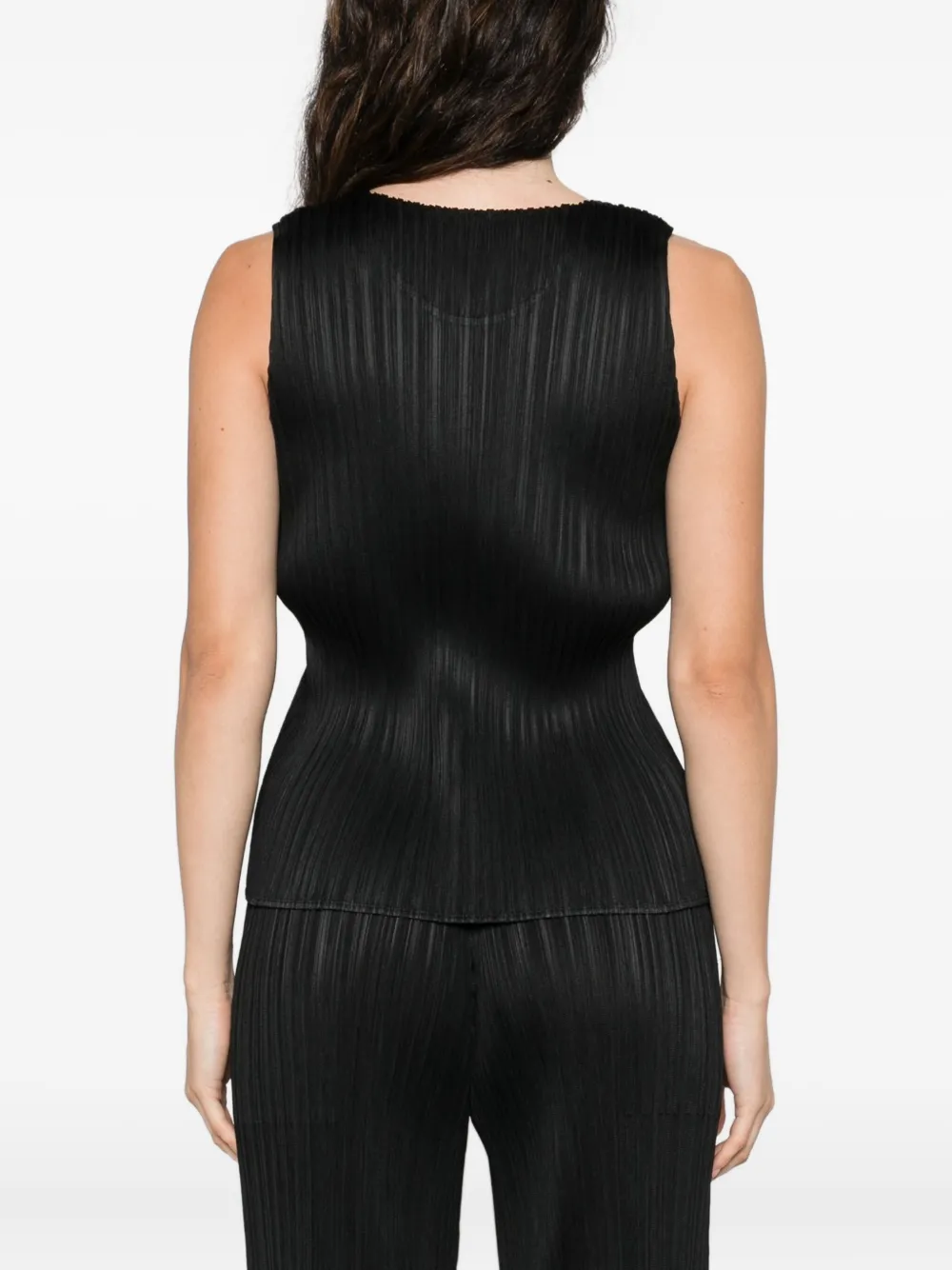 Issey Miyake Sleeveless Tank Top In Black
