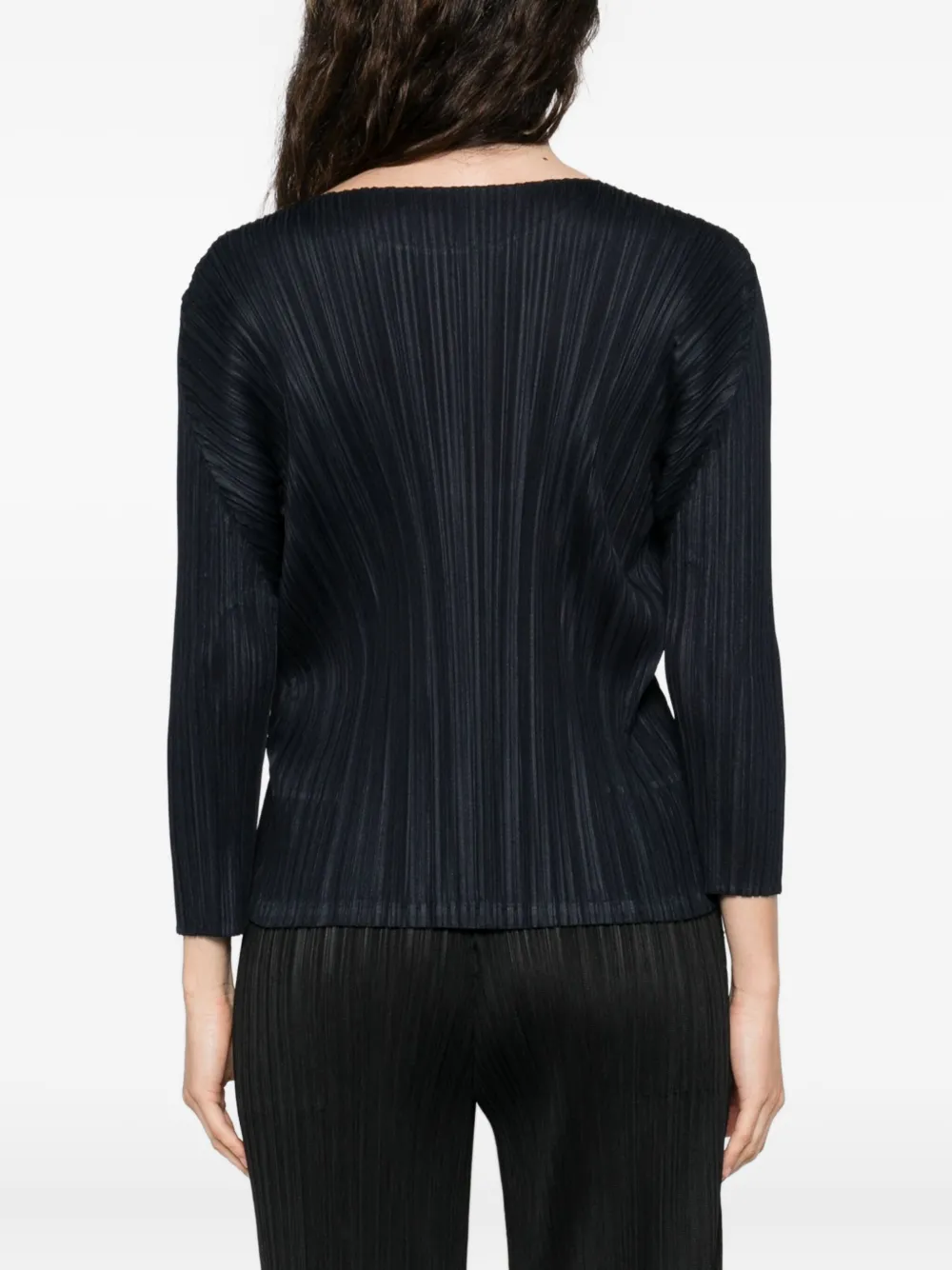 Issey Miyake Pleated Blouse In Black