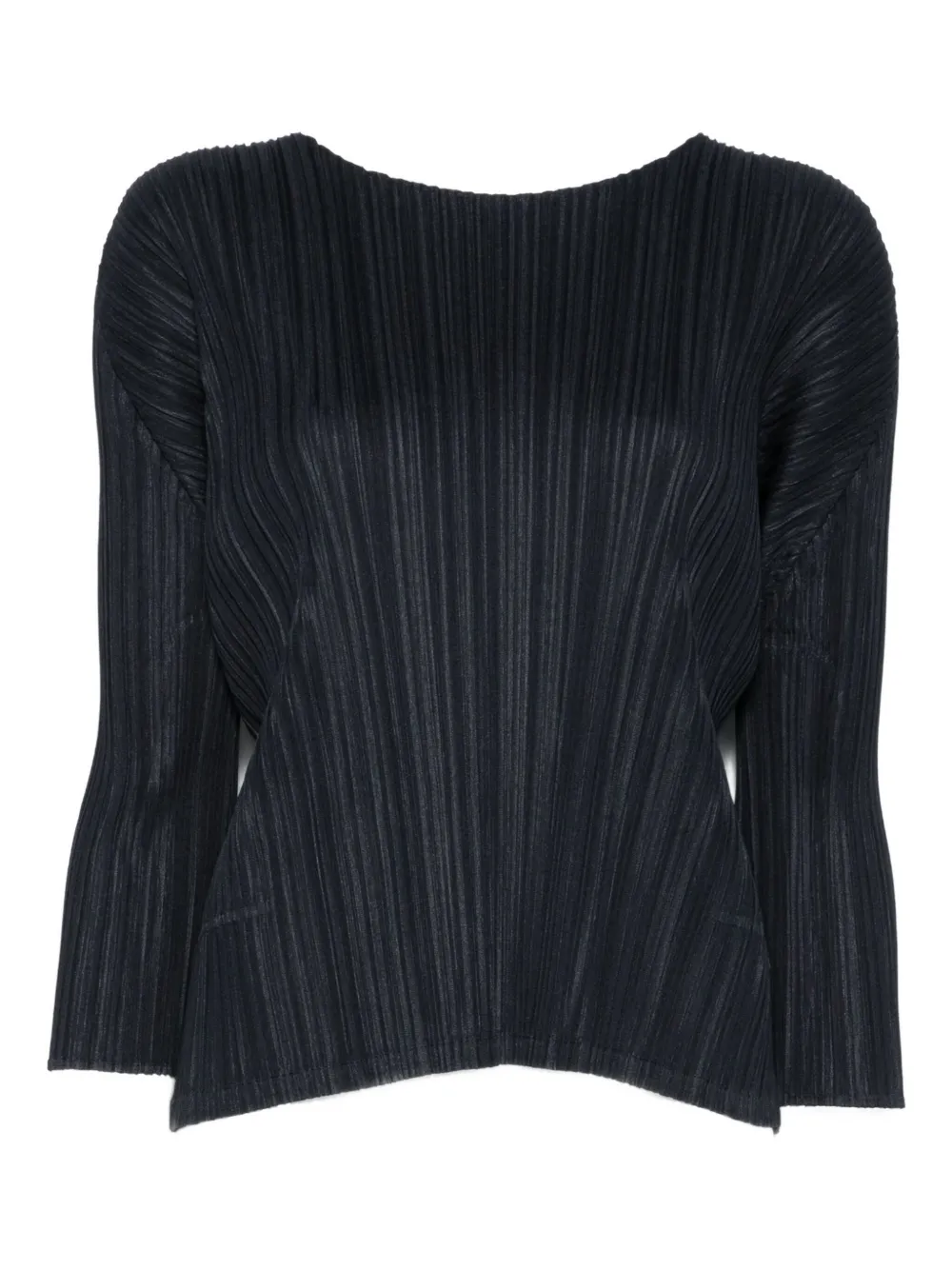 Issey Miyake Pleated Blouse In Black