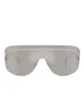 Dolce & Gabbana Eyewear logo-plaque shield sunglasses - Silver