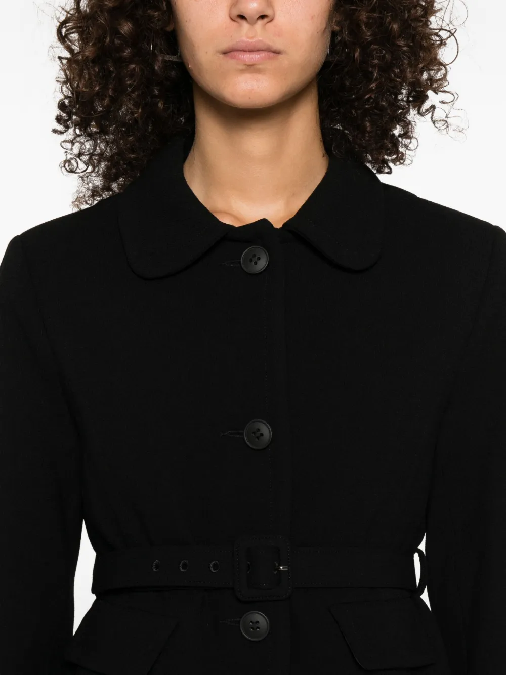 P.A.R.O.S.H. Button-up jack met Peter Pan kraag Zwart
