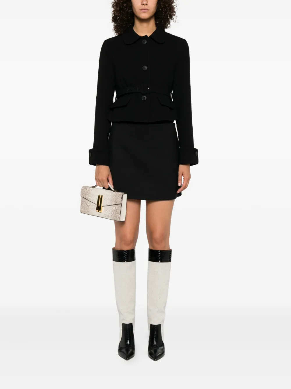 P.A.R.O.S.H. Button-up jack met Peter Pan kraag Zwart