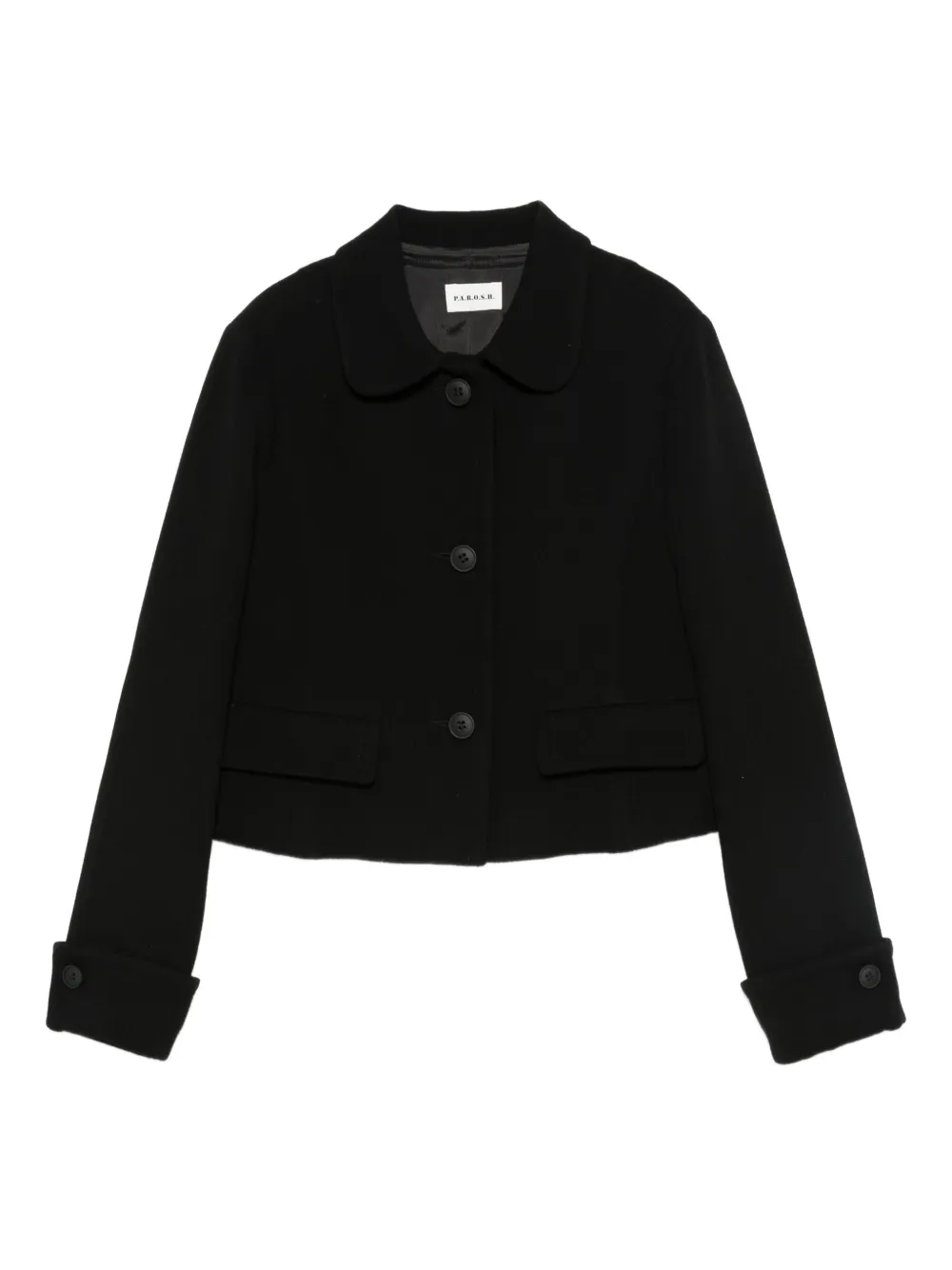 P.A.R.O.S.H. Button-up jack met Peter Pan kraag Zwart