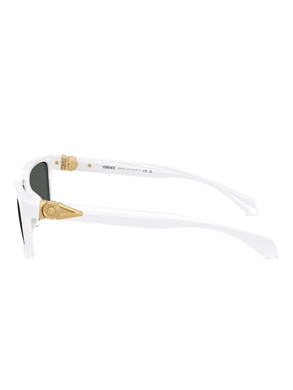 Versace Eyewear Zonnebril met Medusa-patroon en rechthoekig montuur Wit