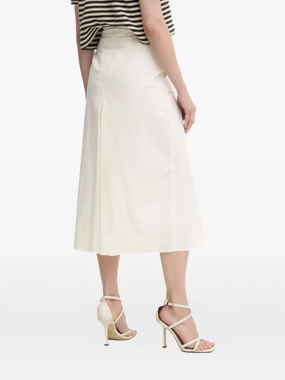 TWINSET Midi-plooirok met ceintuur Wit