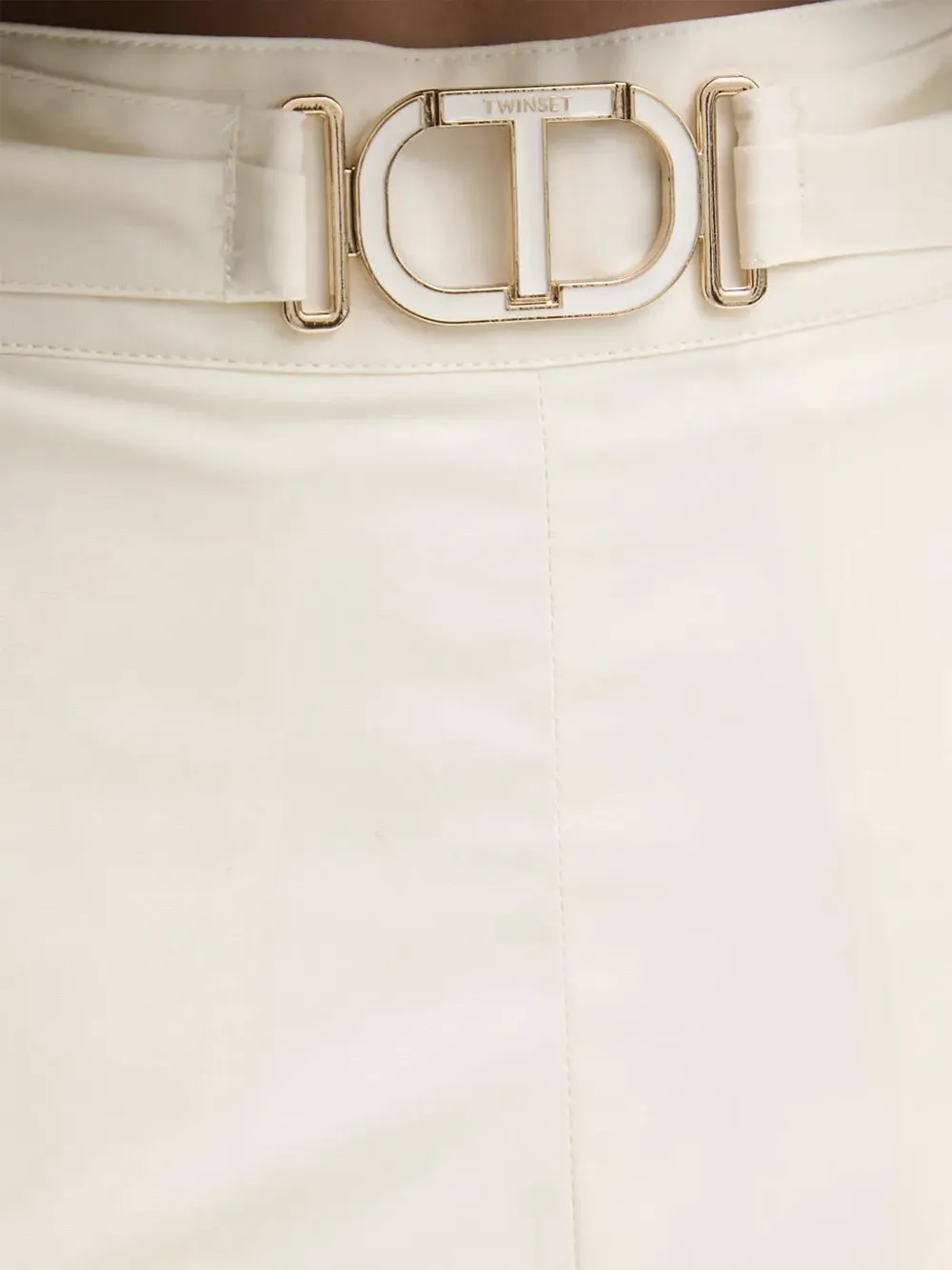 TWINSET Midi-plooirok met ceintuur Wit
