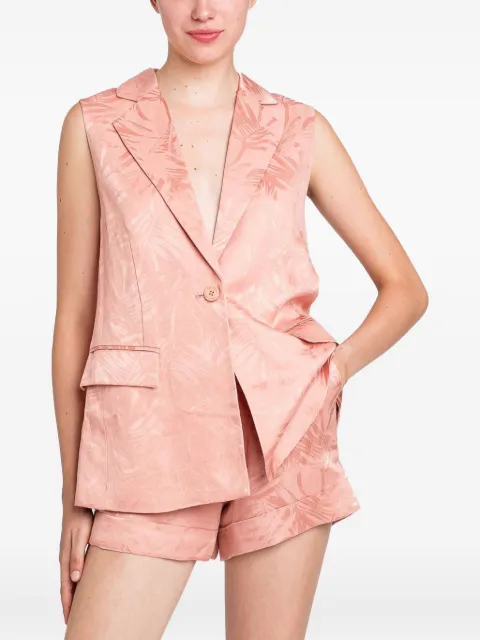 TWINSET leaf-print single-breasted waistcoat