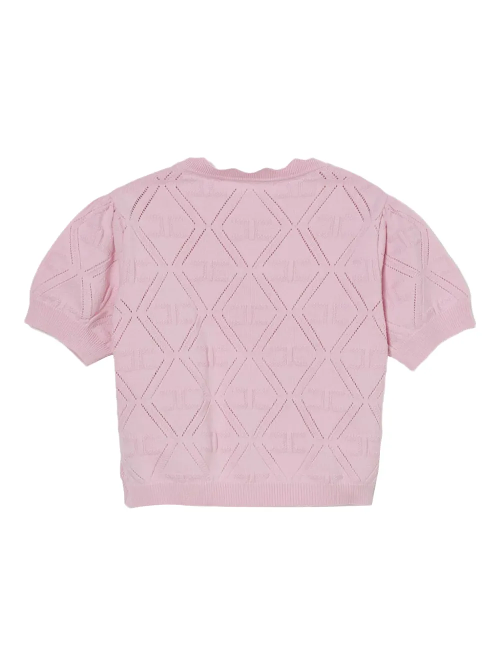 Elisabetta Franchi Kids puff-sleeve diamond-pattern T-shirt | Girls T-Shirts | Image 2
