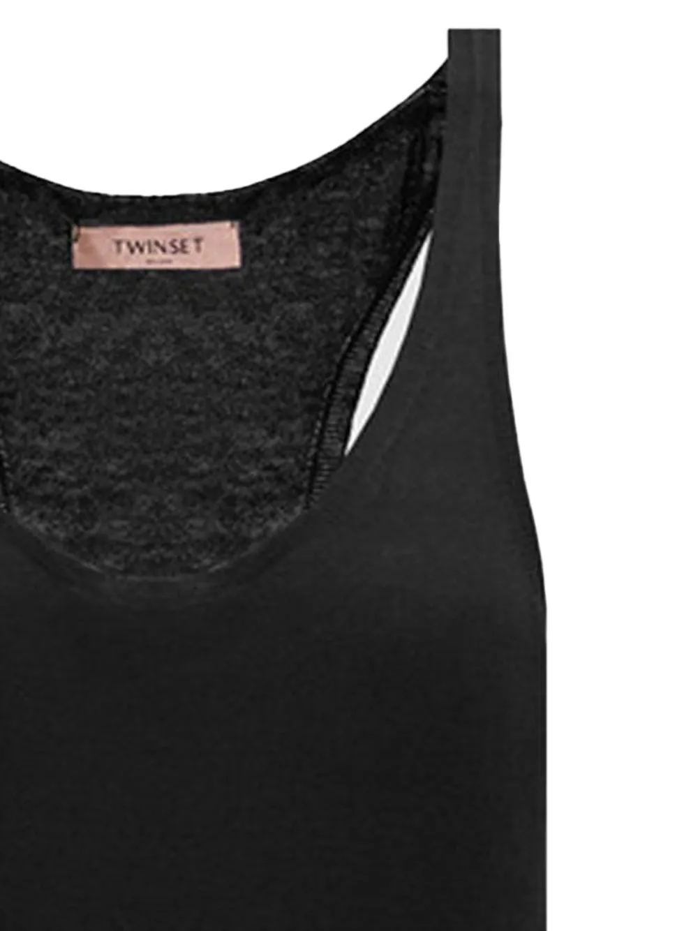 TWINSET Top met racerback en logo Zwart