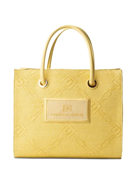 Elisabetta Franchi small woven-jacquard tote bag