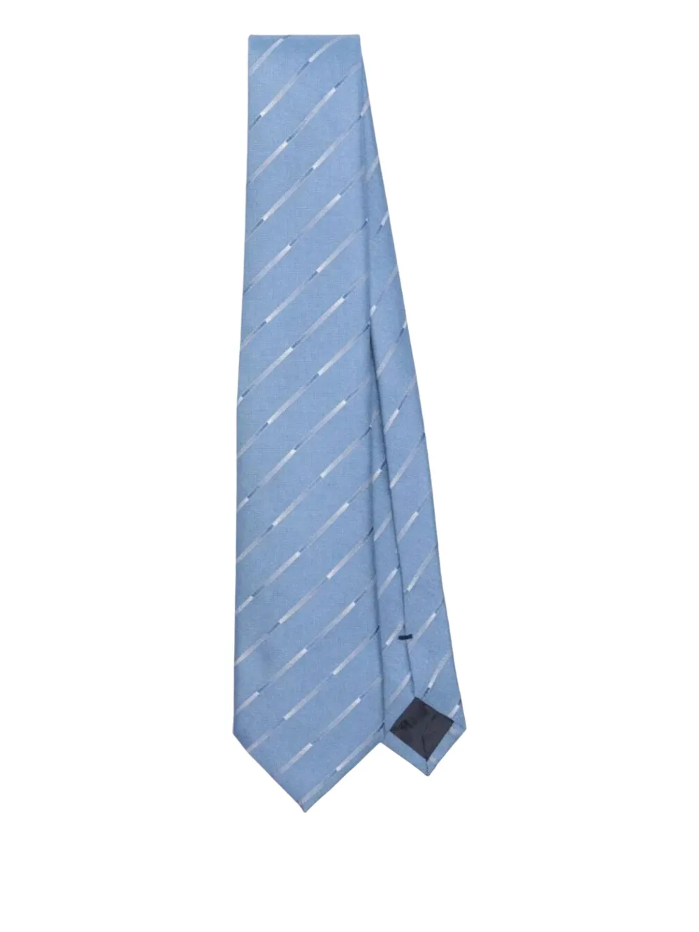 Emporio Armani Diagonal Stripes Silk Tie In Blue