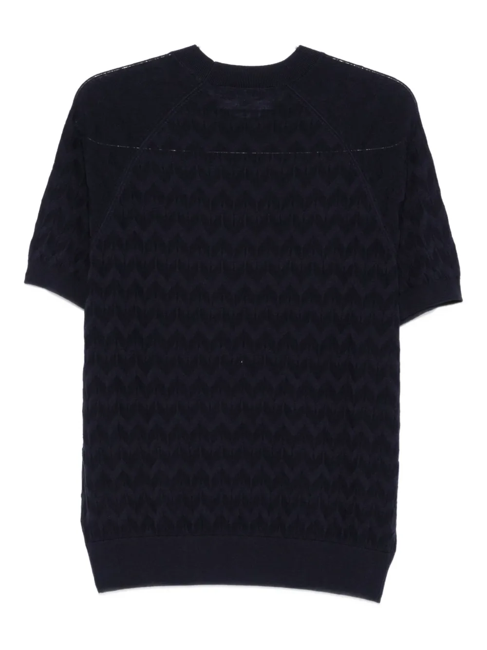 Patrizia Pepe T-shirt met chevron patroon en korte mouwen Blauw