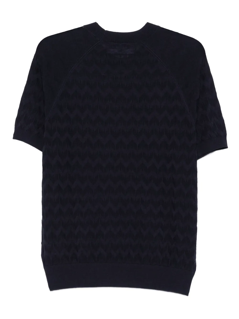 Patrizia Pepe T-shirt met chevron patroon en korte mouwen - Blauw