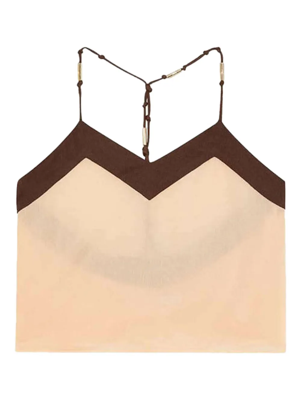 Patrizia Pepe knot-detail V-neck tank top | Neutrals | Image 1
