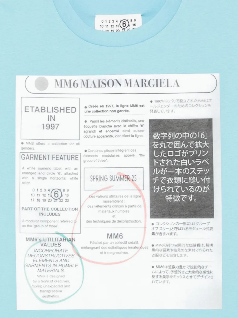 MM6 Maison Margiela graphic-print T-shirt Blauw