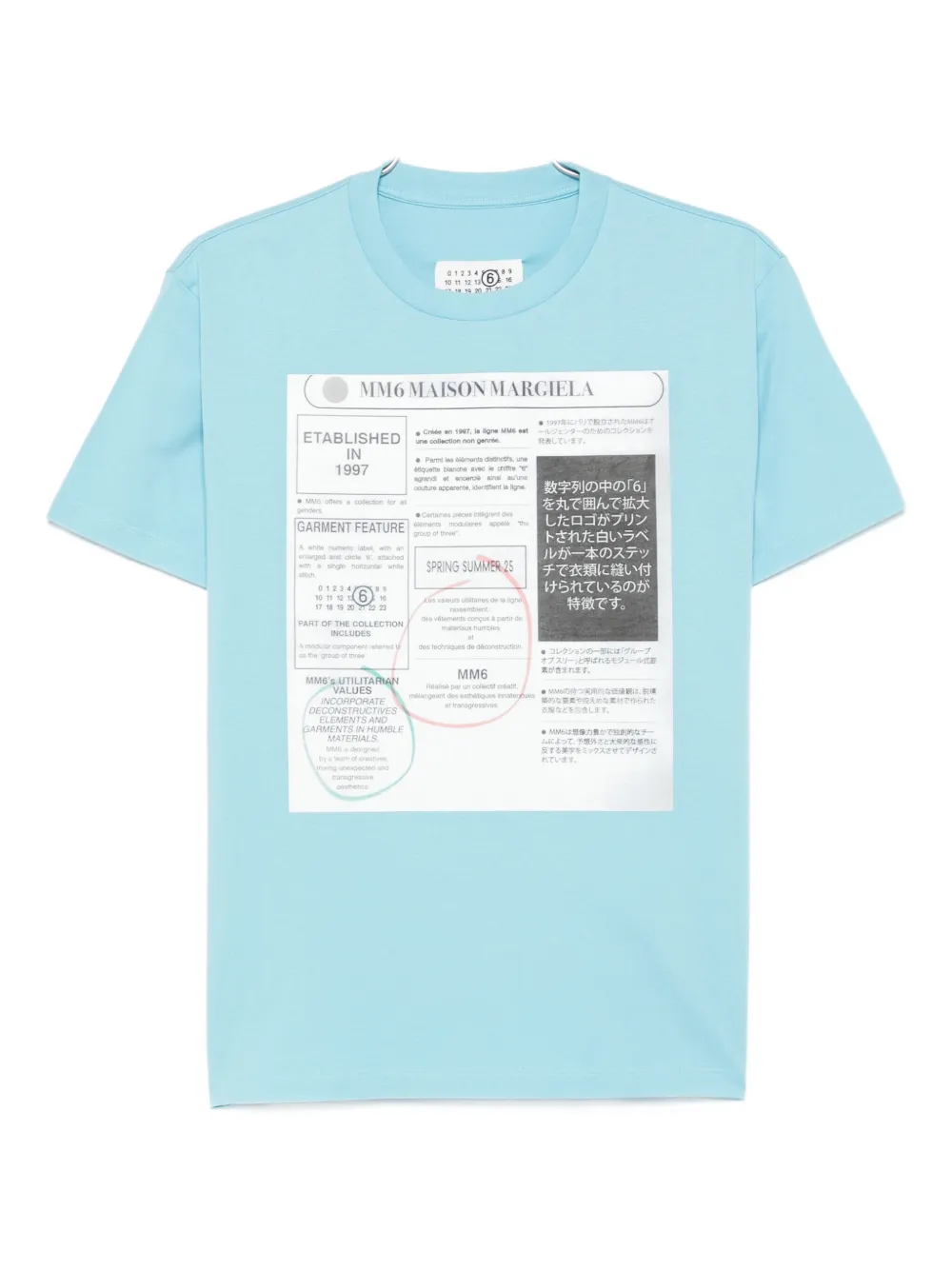 MM6 Maison Margiela graphic-print T-shirt Blauw
