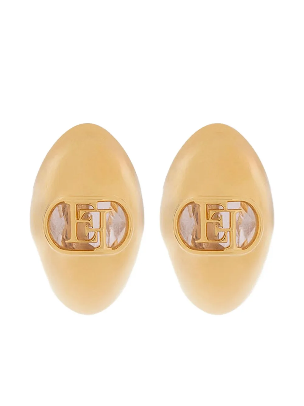Elisabetta Franchi logo-plaque earrings - Oro