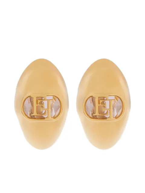 Elisabetta Franchi logo-plaque earrings