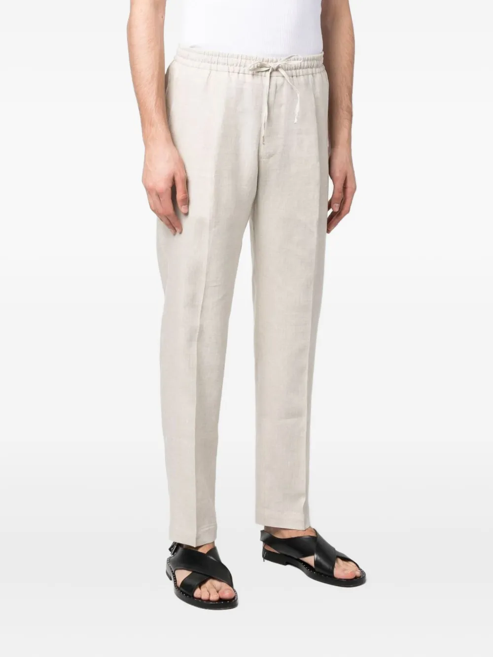 Briglia 1949 drawstring linen trousers Beige