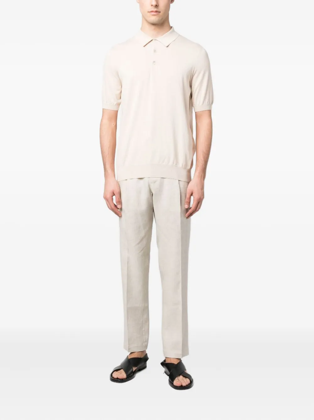 Briglia 1949 drawstring linen trousers Beige