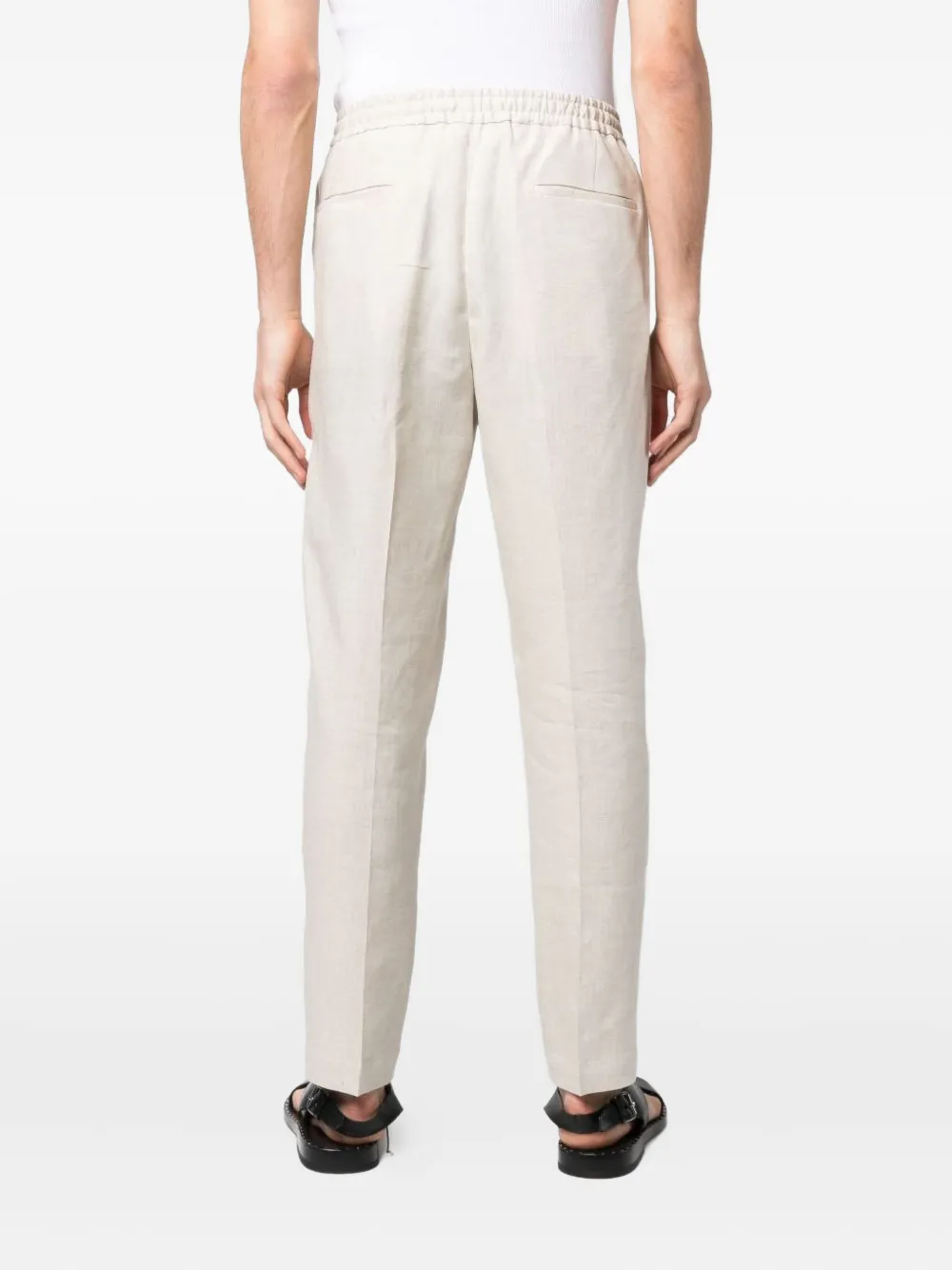 Briglia 1949 drawstring linen trousers Beige