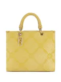 Elisabetta Franchi braided-handle crystal-embellished tote bag - Yellow
