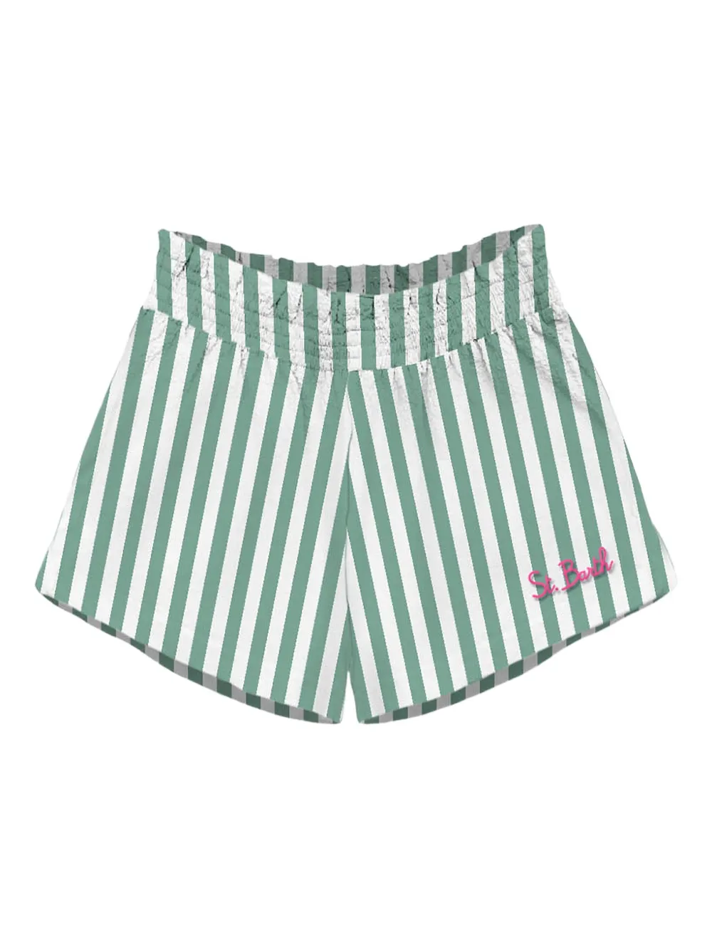 MC2 Saint Barth striped elastic-waist shorts Groen