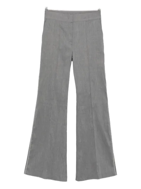 D.Exterior pressed-crease trousers