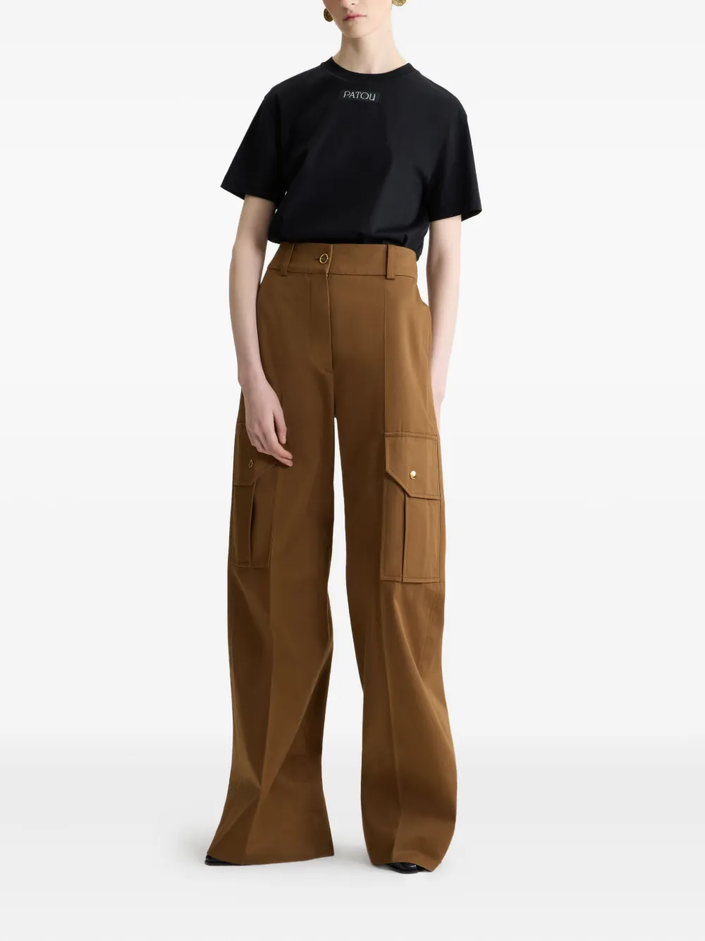 Patou T-shirt met logo-applicatie Zwart