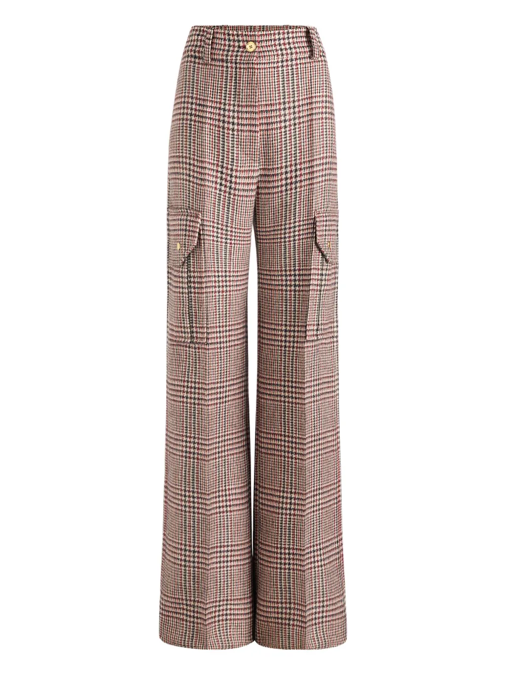 Patou Prince Of Wales-check Cargo Pants In Pink