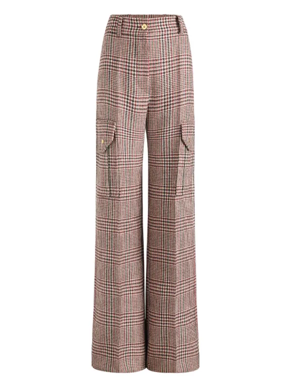 Patou Prince of Wales-check Cargo Pants in Brown
