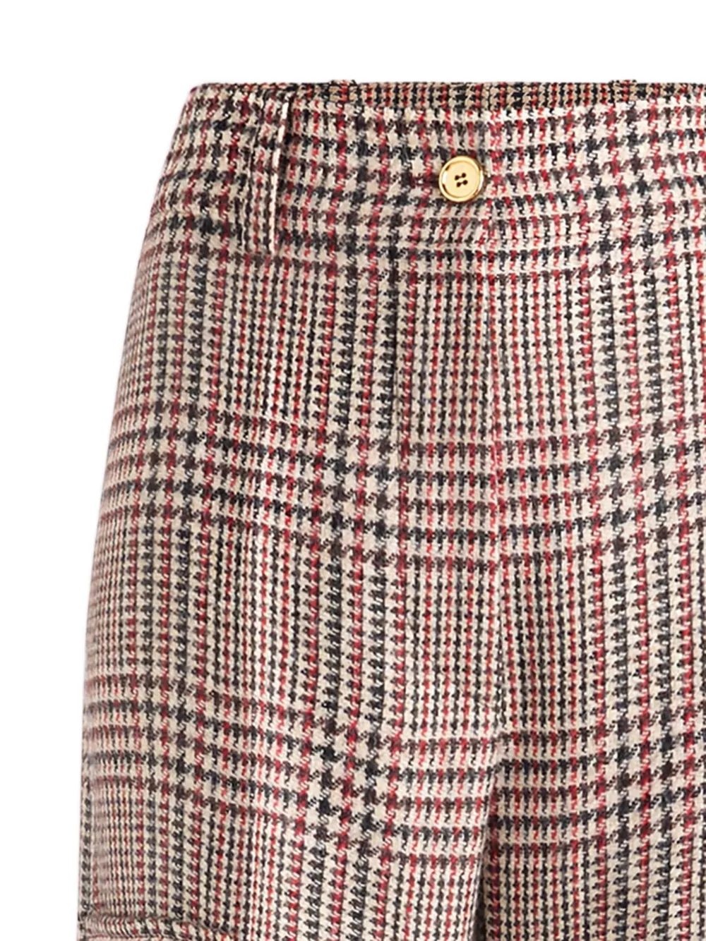 Patou Prince of Wales geruite cargo broek - Bruin