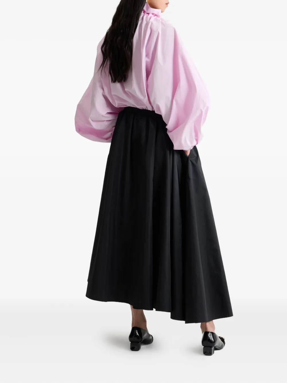 Patou Blouse met ballonmouwen en ruches Roze