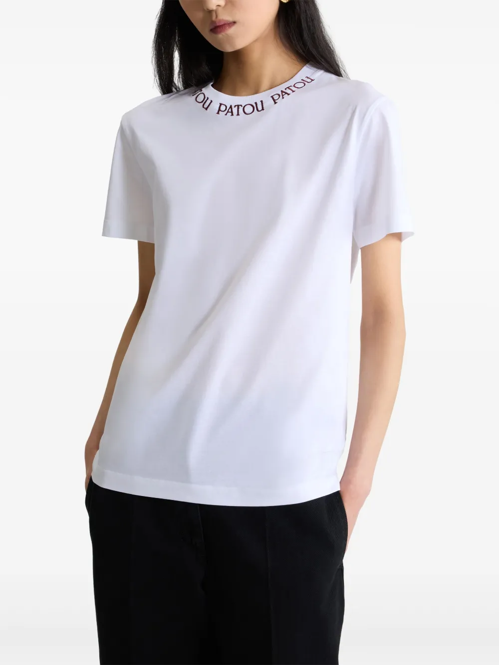 Patou logo-embroidered T-shirt Wit
