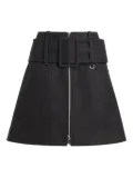 Patou zip-front belted mini skirt - Black