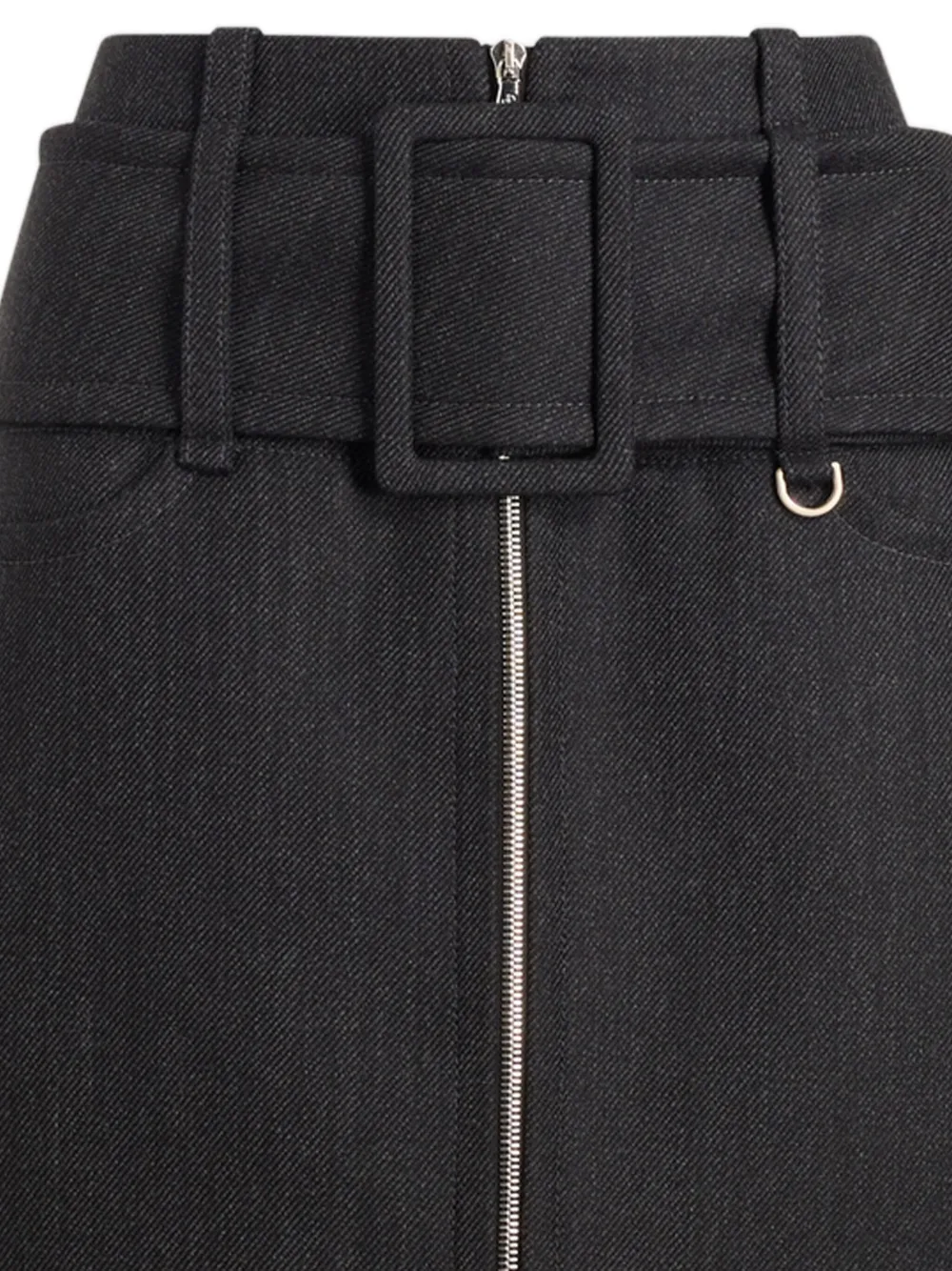 Patou Mini-rok met ceintuur en rits Zwart