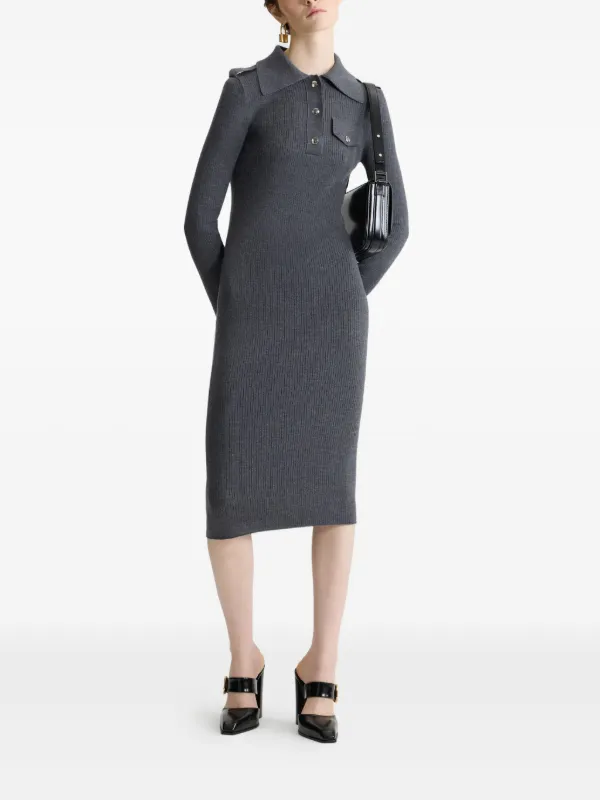 open lace back dress Shelby Knit Polo Midi Dress Kelly Green Stripe – Peter Kate main image 1