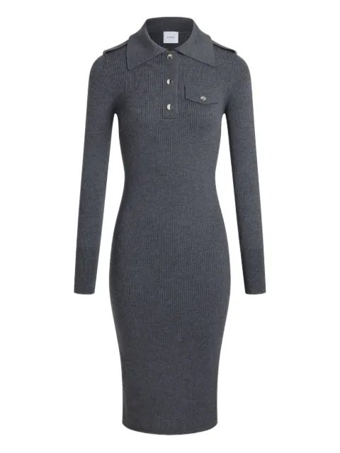 Patou ribbed polo midi dress