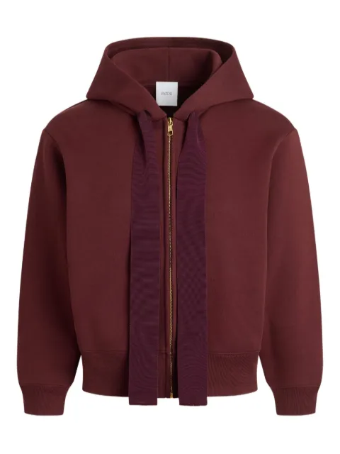 Patou logo-embroidered zip-up hoodie
