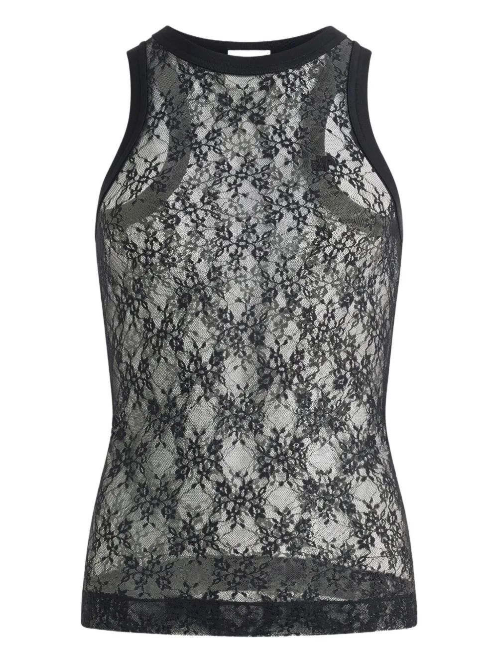 Patou Canotta a fiori - Nero