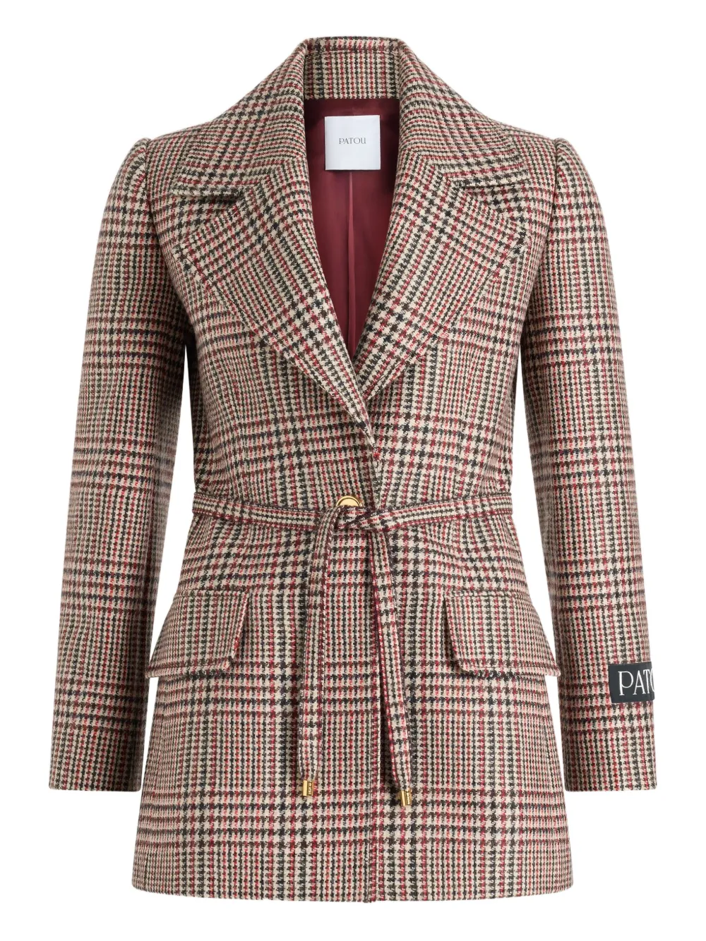 Patou checked belted jacket | Neutrals | Image 1