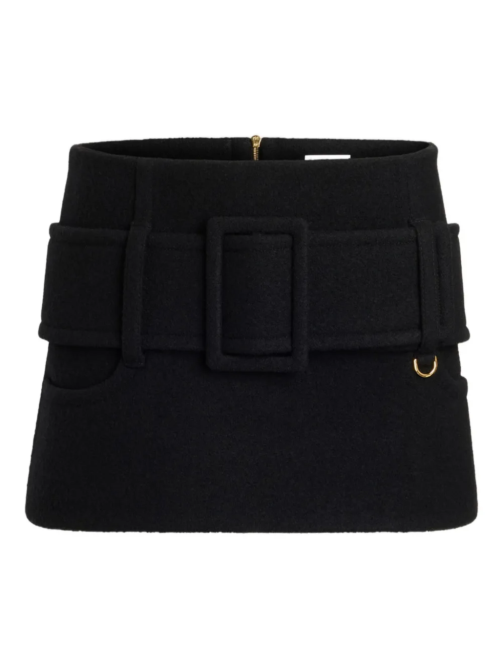 Patou Wollen mini-rok met ceintuur Zwart