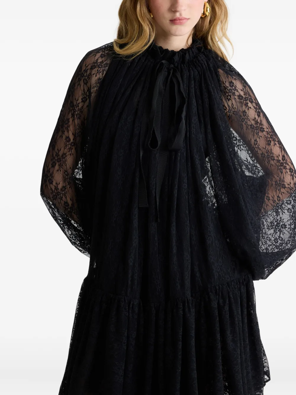 Patou Mini-jurk met kant Zwart