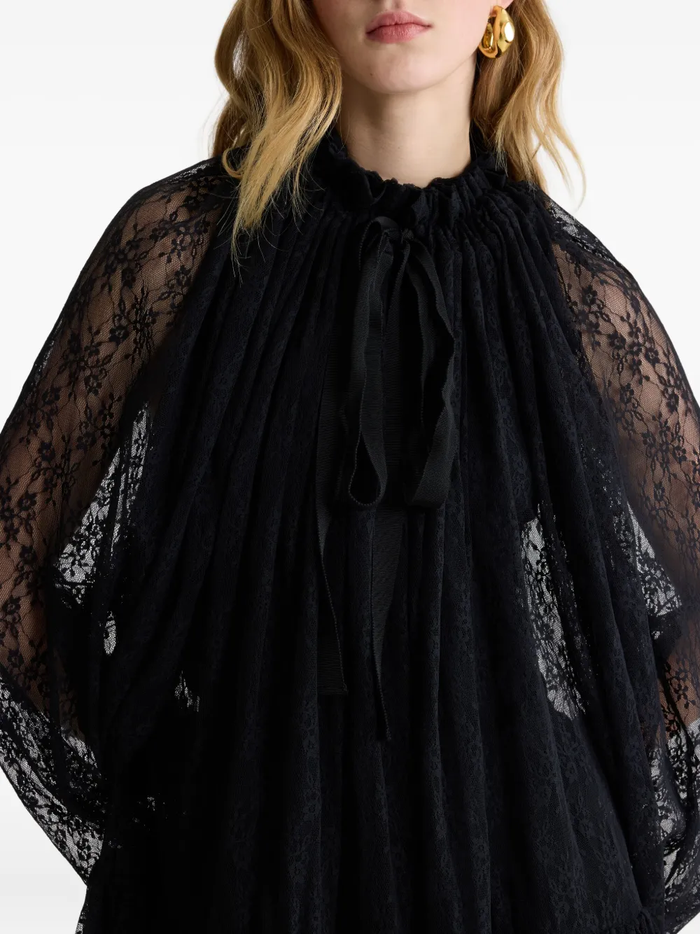 Patou Mini-jurk met kant Zwart