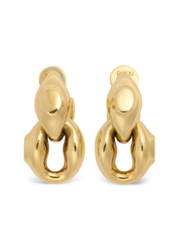 Patou Signet Double Earrings in Gold