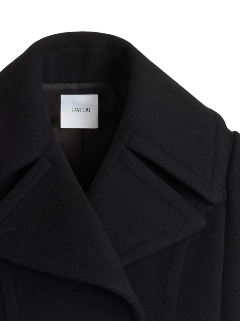 Patou Double-breasted Coat In Black