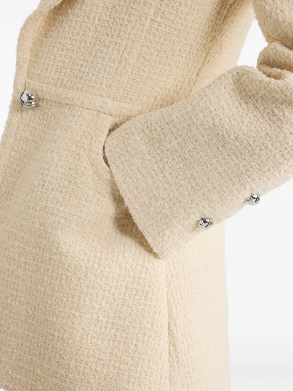 Patou Tweed jack met enkele rij knopen Beige