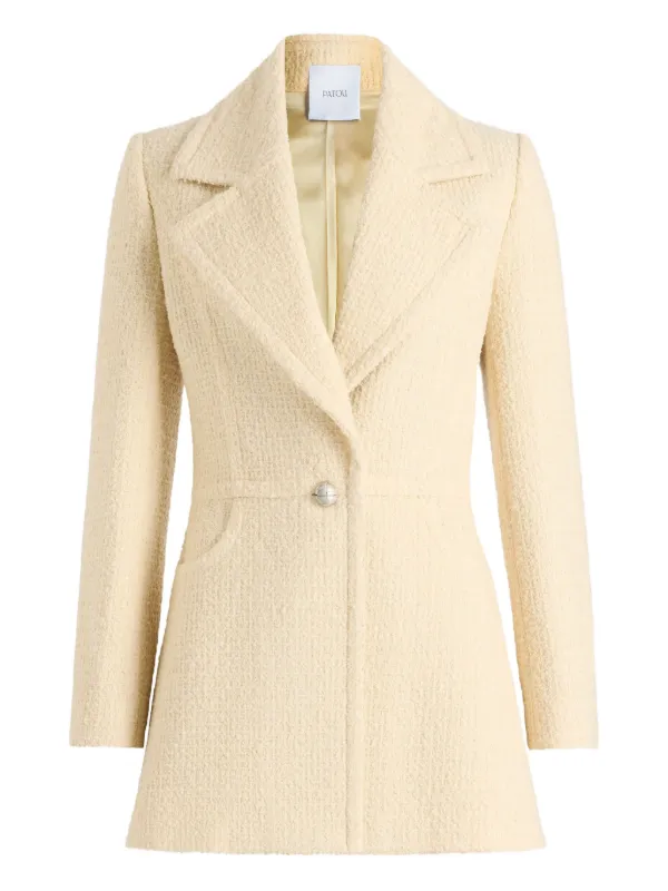 Patou Single-breasted Tweed Jacket in Neutrals
